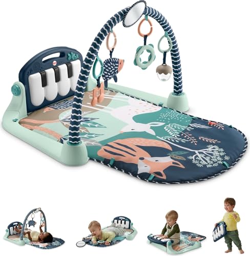 🔥 STARKER PREIS (-38%) Fisher-Price Kick und Play Klavier Baby Gym, Navy Fawn