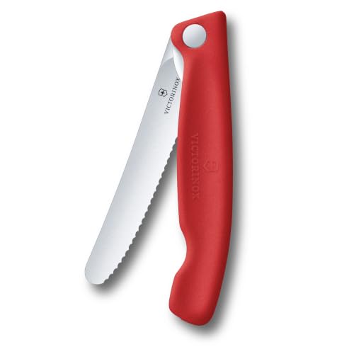 🔥 STARKER PREIS (-40%) Victorinox Faltbares Picknickmesser mit Wellenschliff, 11 cm, Rot