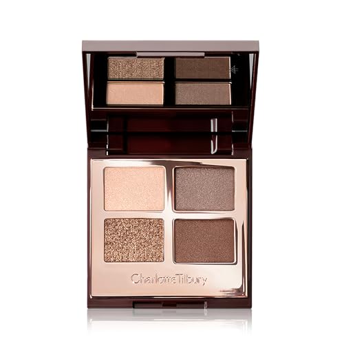 Charlotte Tilbury Luxury Palette Eyeshadow - Shimmer, Metallic & Satin Matte Eyeshadow Quad with a Rich Powder Formula - Includes 4 Complementary Shades - The Golden Goddess