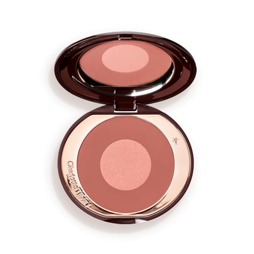 Charlotte Tilbury Cheek to Chic Powder Blush - Two-Tone Cheek Makeup with a Radiant, Luminous Finish - Buildable Color that Smooths, Buffs & Blends for a Light Reflecting Glow - Pillow Talk Deep