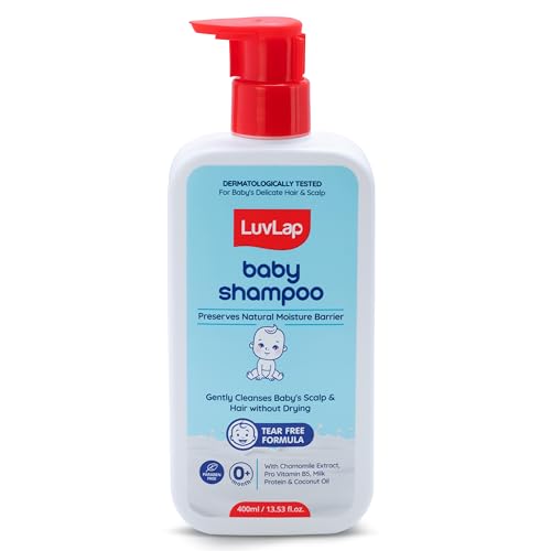 LuvLap Milky Soft Baby Shampoo - 400ml, Tear Free Formula, with Milk Protein, Vitamin E & Coconut Oil, Shea Butter & Chamomile, Gentle Care for Baby's