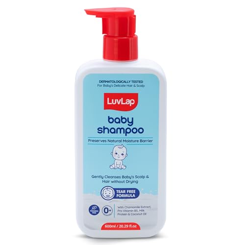 LuvLap Milky Soft Baby Shampoo - 600ml, Tear Free Formula, Ph 5.5,With Milk Protein, Vitamin E & Coconut Oil, Shea Butter & Chamomile, Soft & Shiny Ha