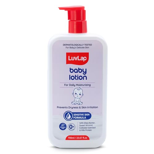 LuvLap Baby Lotion with Milk Protein - 700ml, Suitable for Baby’s Delicate Skin, 24 Hour Protection for Sensitive Skin, Shea Butter and VIT E, Paraben