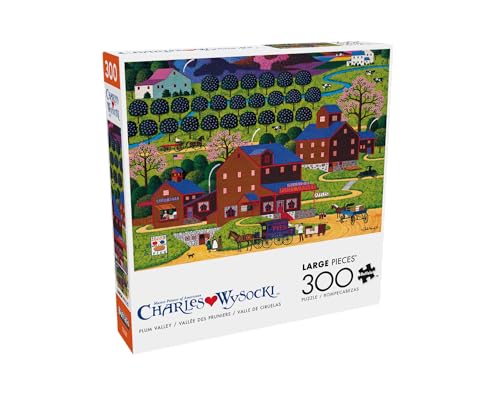 Buffalo Games – Plum Valley - Charles Wysocki - 300 Oversized Piece Jigsaw Puzzle ​ Larger Shapes - Great for Adults, Seniors, Family, Kids, Easy to Grip