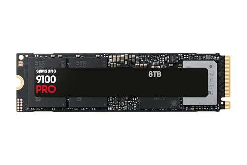 Samsung SSD 9100 PRO 8TB, PCIe 5.0x4 M.2 2280, Seq. Read Speeds Up to 14,800MB/s, PCIe® 5.0 x4, NVMe™ 2.0, Best for AI Computing, Gaming, and Heavy Du