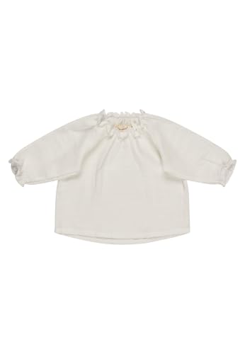 🔥 STARKER PREIS (-55%) Sterntaler Bluse Leinenoptik – Baby- und Kinder Bluse aus Baumwolle, leichte Leinenoptik, Raffung am Halsausschnitt & Ärmelsaum, Häkelkante tonig, Raglanärmel, Ecru, Größe 80