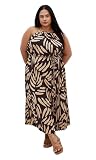 City Chic Women's Plus Size Dress - Tatum, 24 Taupe/Black