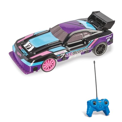 🔥 STARKER PREIS (-38%) Mondo Motors Hot Wheels GT Scorcher, Modell im Maßstab 1:24, bis zu 8 km/h Geschwindigkeit, Spielzeugauto für Kinder 63822, mit LED-Lichtern im Karosserie