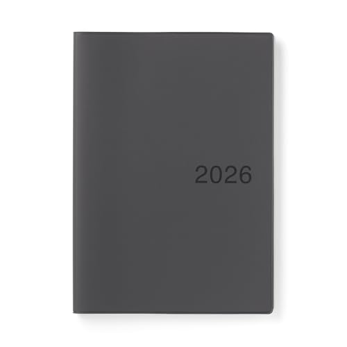 MUJI 84854248 Monthly/Weekly Planner, Starts December 2025, A5, Dark Gray