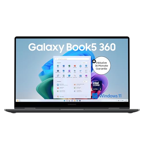 ⚡ BLITZDEAL (-61%) Samsung Galaxy Book5 360 15,6" 2-in-1-Laptop, Convertible AI-Notebook mit Intel Core Ultra 5 Prozessor, 16 GB RAM, 256 GB Speicher, Moonstone Gray, 3 Jahre Herstellergarantie [Exklusiv bei Amazon]