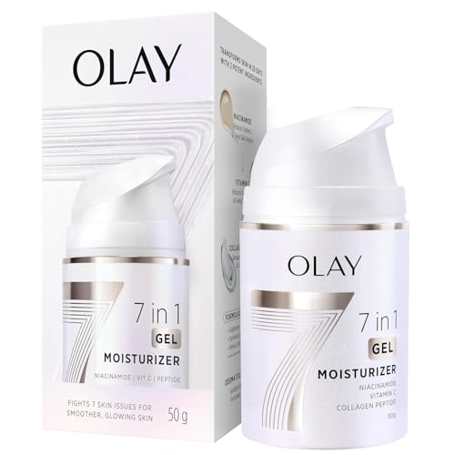 Olay 7in1 Ultra-light Gel Moisturizer | Niacinamide, Vitamin C, Collagen Peptides | Fights 7 Issues for Smooth & Glowing Skin | Normal to Oily Skin | 