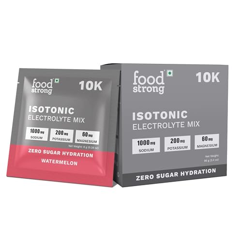 10K Isotonic Electrolyte Mix – Zero Sugar Hydration | 1000mg Sodium, 200mg Potassium, 60mg Magnesium | Electrolyte Drink Mix – Watermelon Flavour – 8g