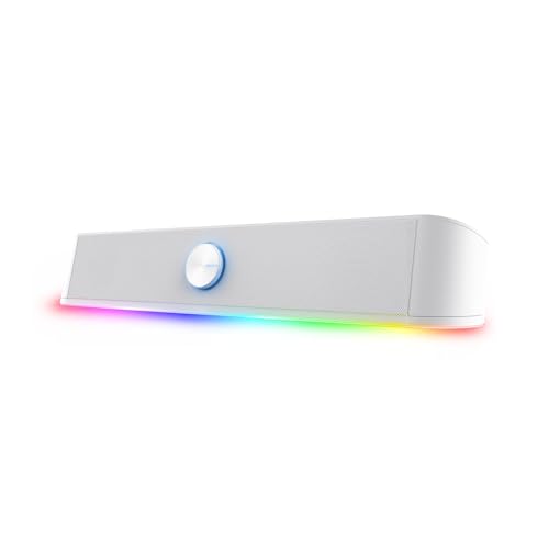 (-37%) GXTrust Rhox PC Soundbar mit RGB Beleuchtung 12W (6W RMS), Weiß