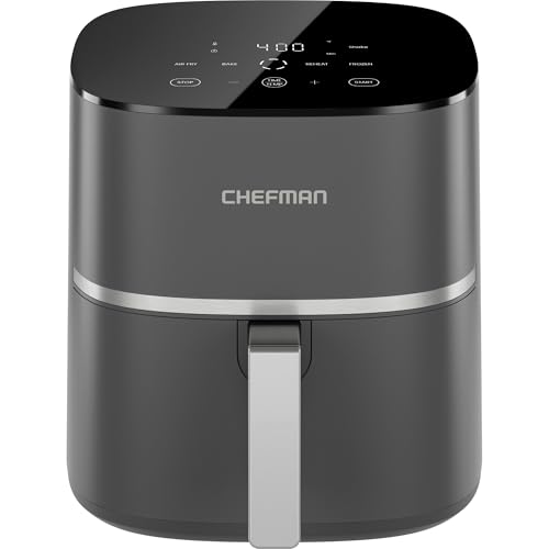 Chefman TurboX 4-in-1 Air Fryer, 5-Quart Airfryer for Extra Crispy Chicken, Fries, Wings, and More, Air Fry, Bake, Rehea