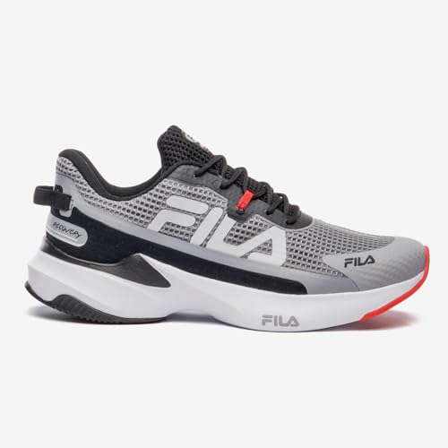Tenis Fila Recovery Masculino, Alloy/Black/Flame Scarlet, 40