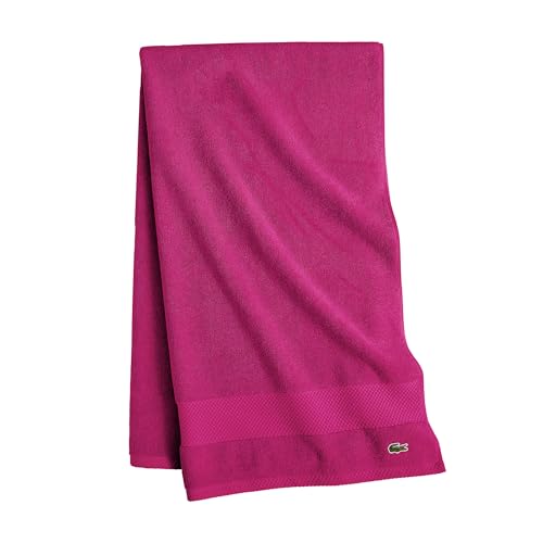 Lacoste Heritage Anti-Microbial Supima Cotton Bath Towel, Magenta, 30" x 54" – Absorbent & Quick Drying, Premium Super Soft Bath Towel, Bathroom Essential, Gift for All Occasions, Machine Washable