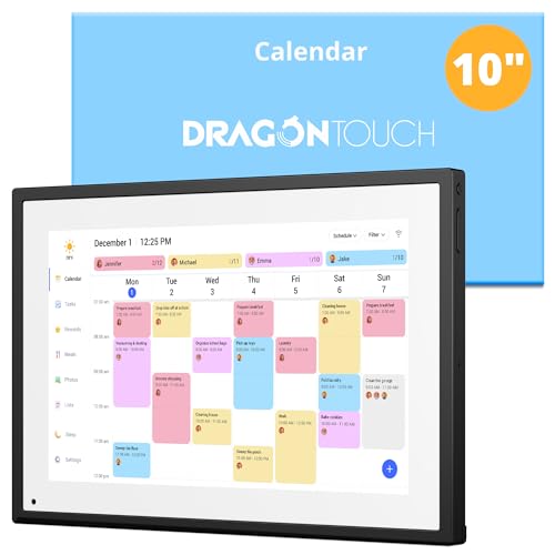 Digital Calendar Touch Screen...lendar with Desk Mount - Black