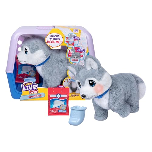 (-55%) Little Live Pets Ouchies Aspen – Exklusiver interaktiver Husky-Welpe mit 50+ Geräuschen & Reaktionen, inkl. Tierarzt-Set & Tragetasche, ab 4 Jahren