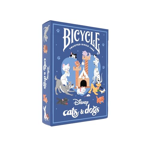 Bicycle Disney Cats and Dogs Inspired Playing Cards, Featuring Lady and The Tramp, Chesire Cat, 101 Dalmations, Yzma, and More!