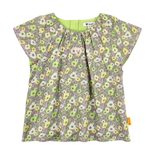 (-46%) Steiff Bluse Kurzarm EU Größe 98 sap Green, Mädchen Bluse, Kinderbluse kurzärmelig, Hemden für Kleinkinder, lockere und Bequeme Passform, waschmaschinenfest