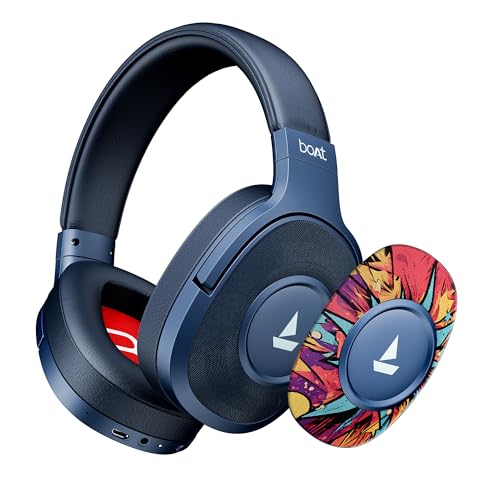 boAt Rockerz Plus 550, Customizable Earcups, 100H Battery, 50mm Drivers, Dual Pair, Stream Ad Free Music via App Support, Bluetooth Headphones, Wirele