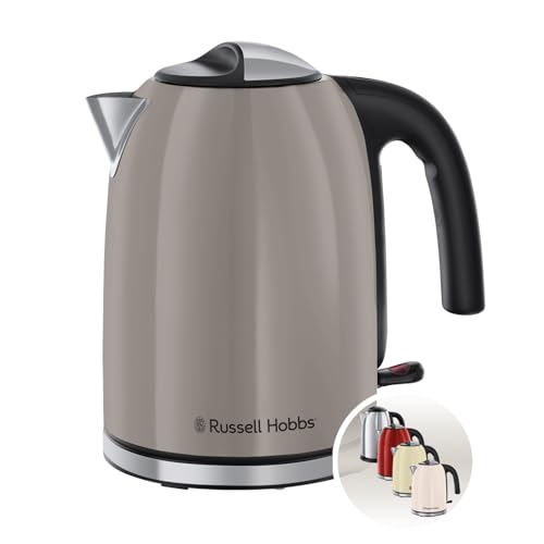 (-48%) Russell Hobbs Wasserkocher [1,7L, 2400W] Colours Plus Mocha (Edelstahl-Akzente, Schnellkochfunktion, Wasserstandsanzeige, Herausnehmbarer Kalkfilter, Energiesparend, Ausgusstülle) Teekocher 28511-70