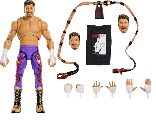 Mattel WWE Ultimate Edition Action Figure & Accessories Set, Eddie Guerrero 6-inch Collectible with Swappable Heads & Hands, 30 Articulation Points