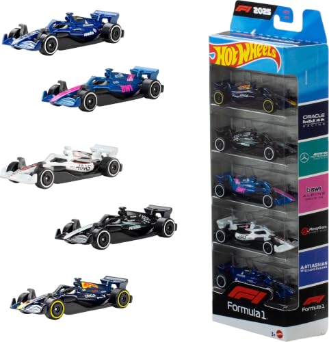 Kit Hot Wheels® com 5 veículos metálicos temáticos surtidos de 7 cm, cheios de detalhes e estilo. Perfeito para colecion...