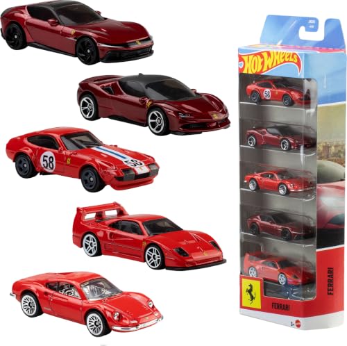 (-23%) Hot Wheels 5er-Pack Ferrari Fahrzeuge im Maßstab 1:64