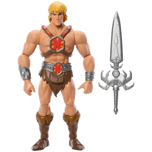 Masters of The Universe Origins Action Figure 200X Cartoon Collection He-Man, 5.5 Inch 1980s Motu TV Hero, Detailed Design & Power Sword Accessory