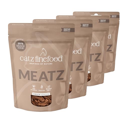 🔥 STARKER PREIS (-37%) catz finefood MEATZ Hirsch Katzen Leckerlies, 4 x 45 g