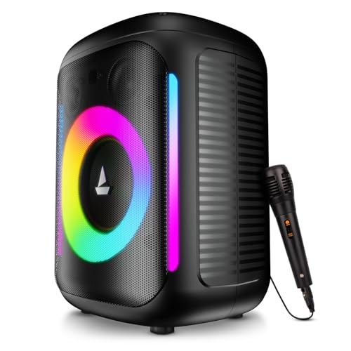 boAt PartyPal 30, 25W Signature Sound, RGB LEDs, Wired Mic for Karaoke, Up to 6H Battery, TWS Mode, Multi Connect, Bluetooth Speaker, Wireless Speaker