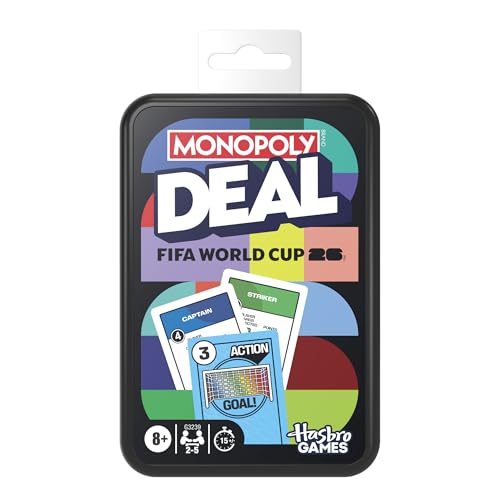 Monopoly Deal FIFA World Cup 2026 Edition Game – Officially Licensed FIFA World Cup Soccer Card Game for Kids – Ages 8+ – 2 to 5 Players – 15 Mins. : Toys & Games