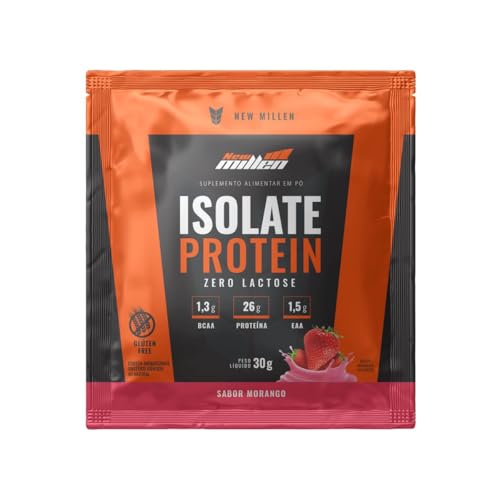 Proteína Isolada New Millen, Sabor Morango, 30g