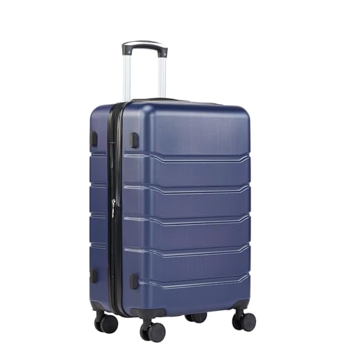 Sweetcrispy Carry on Luggage,Hard Shell Expandable Double Spinner Rolling Wheels Suitcase,TSA Lock, Canal Blue, 20 Inch
