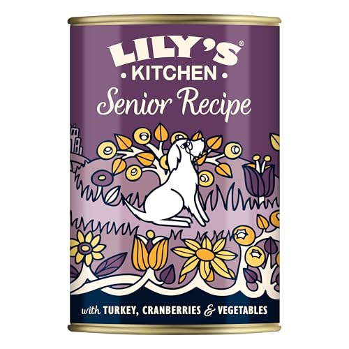 🔥 STARKER PREIS (-47%) Lily's Kitchen Mit natürlichen Zutaten hergestellt, Dosen-Nassfutter Hundesenior-Rezeptur mit Truthahn 6 x 400g