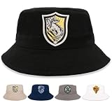 Harry Potter Bucket Hat for Kids, Boy and Girl Sun Hat Kid Ages 4-7 and Big Kids 7-14 Years 100% Cotton for Summer Teen Youth Beach Hat Black Hufflepuff