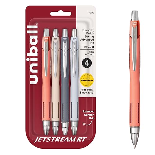 uni-ball Jetstream RT Black Fine Point Ballpoint Pens 0.7mm 4-Pack