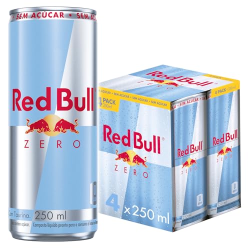 Energético Red Bull Zero Sem Açúcar, 250ml, 4 latas