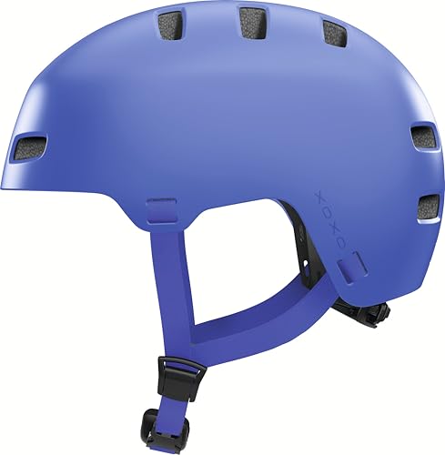 ABUS Fahrradhelm XOXO, Cityhelm im Skater-Look, Größe M, Mono blau
