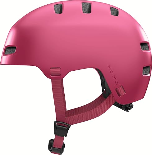 ABUS Fahrradhelm XOXO, Cityhelm im Skater-Look, Größe M, Mono rot