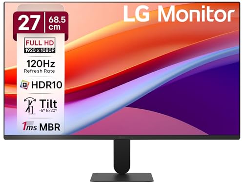 LG 27U411A-BD 68.5 cm (27 Inch) FHD (1920x1080) IPS Monitor, 1ms(MBR), 120Hz, Anti-Glare, sRGB 99%(Typ.), HDR10, 3-Side Virtually Borderless, Reader M