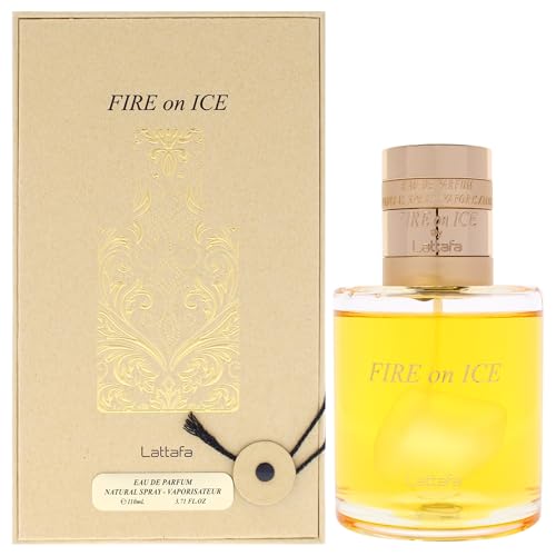 Lattafa Fire On Ice – Fruity, Spicy, Woody, Ambery – Eau de Parfum Spray Long-Lasting Fragrance for Unisex, 3.71 Ounce / 110 ml