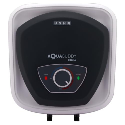 USHA AquaBuddy Neo Geyser 25 Litre 5 Star BEE Rating | Copper Heating Element | Storage Water Heater with Anti-Rust Protection | Warranty: 8 Yr Tank, 