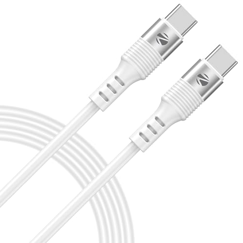 Zebronics Wattz 60CC2 Type-C to Type-C Soft Silicone Cable, PD 60W, 1 Meter, Durable, Charge & Sync, Rapid Charging, For Laptops, Tablets, Mobiles (Wh