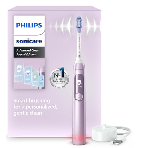 🔥 STARKER PREIS (-60%) Philips Sonicare AdvancedClean Limited Edition Elektrische Zahnbürste - Smart Screen, Drucksensor, Erinnerungsfunktion zum Austausch des Bürstenkopfs, 5 Putzmodi und SmarTimer, Pink, Modell HX3792/12