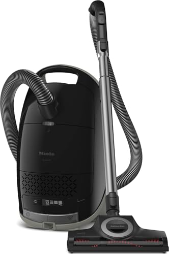 Miele New Guard M1 Cat & Dog Bagged Canister Vacuum for Pet Owners with Odor-Reducing Active AirClean Filter, TurboTeQ Floorhead, and AllTeQ Universal Floorhead, in Obsidian Black/Space Grey Miele Guard M1 Obsidian Black/Space Grey