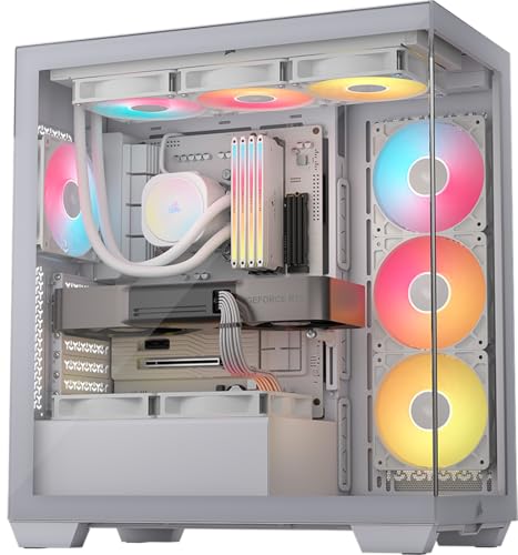🔥 STARKER PREIS (-57%) CORSAIR 3500X RS-R ARGB Panoramaglas Mid-Tower-PC-Gehäuse – 3 x RS120-R ARGB-Lüfter Inklusive, Platz für bis zu 10 x 120-mm-Lüfter, Kompatibel mit Motherboards mit Rückseitigem Anschluss – Weiß