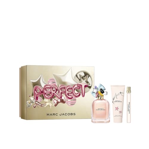 Marc Jacobs Perfect Eau de Parfum – Floral Women's Perfume – With Notes of Rhubarb, Daffodil, Almond Milk & Cashmeran 3-pc Set