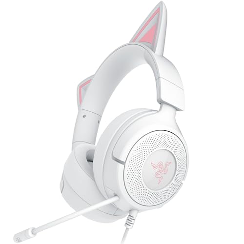 Razer Kraken Kitty V3 X Wired Gaming Headset: Kitty Ears - HyperClear Cardioid Mic - 40 mm Drivers - 7.1 Surround Sound - Comfy Ear Cushions - Cross-P